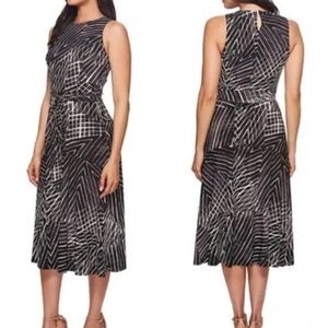 Lauren Ralph Lauren Sleeveless Black and White Belted Dress